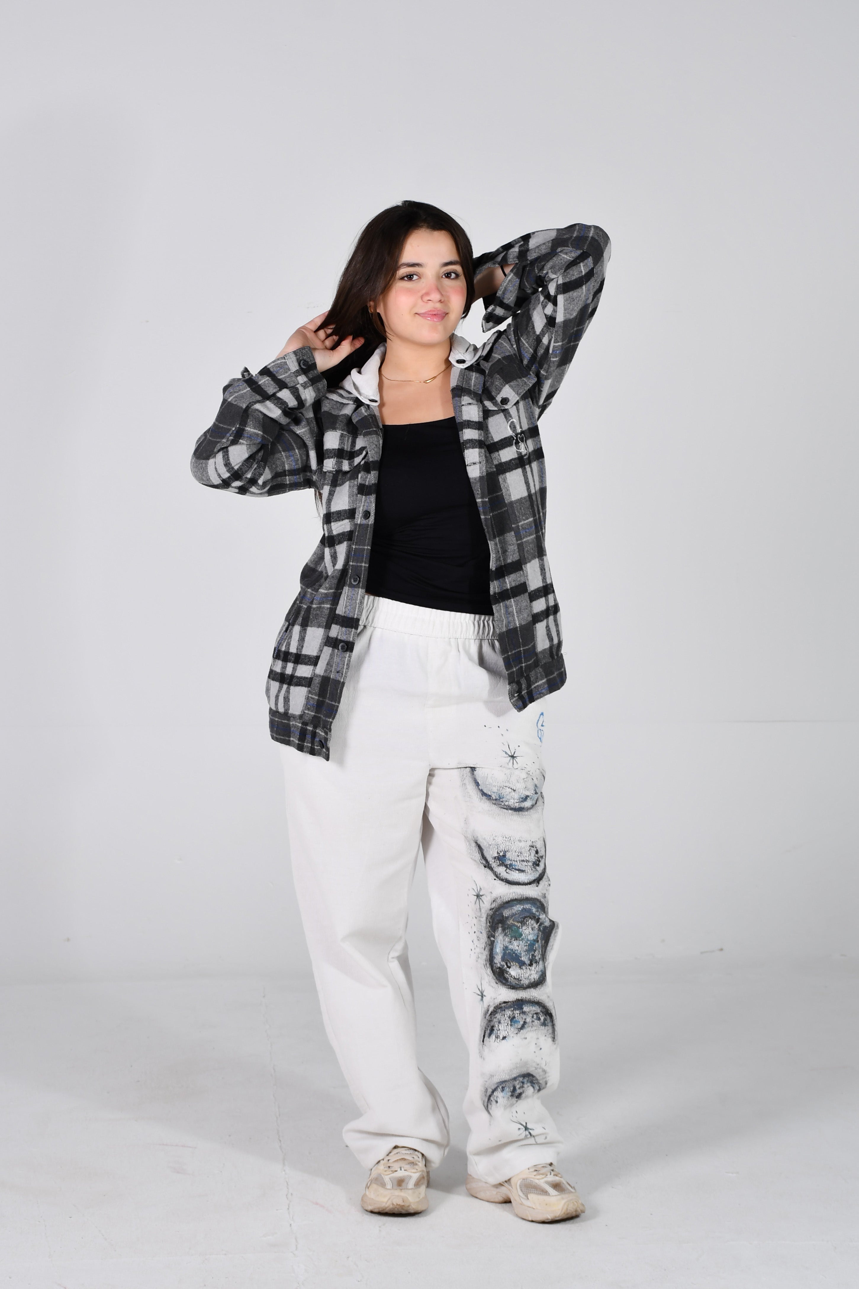 Moon phases winter lounge white pants
