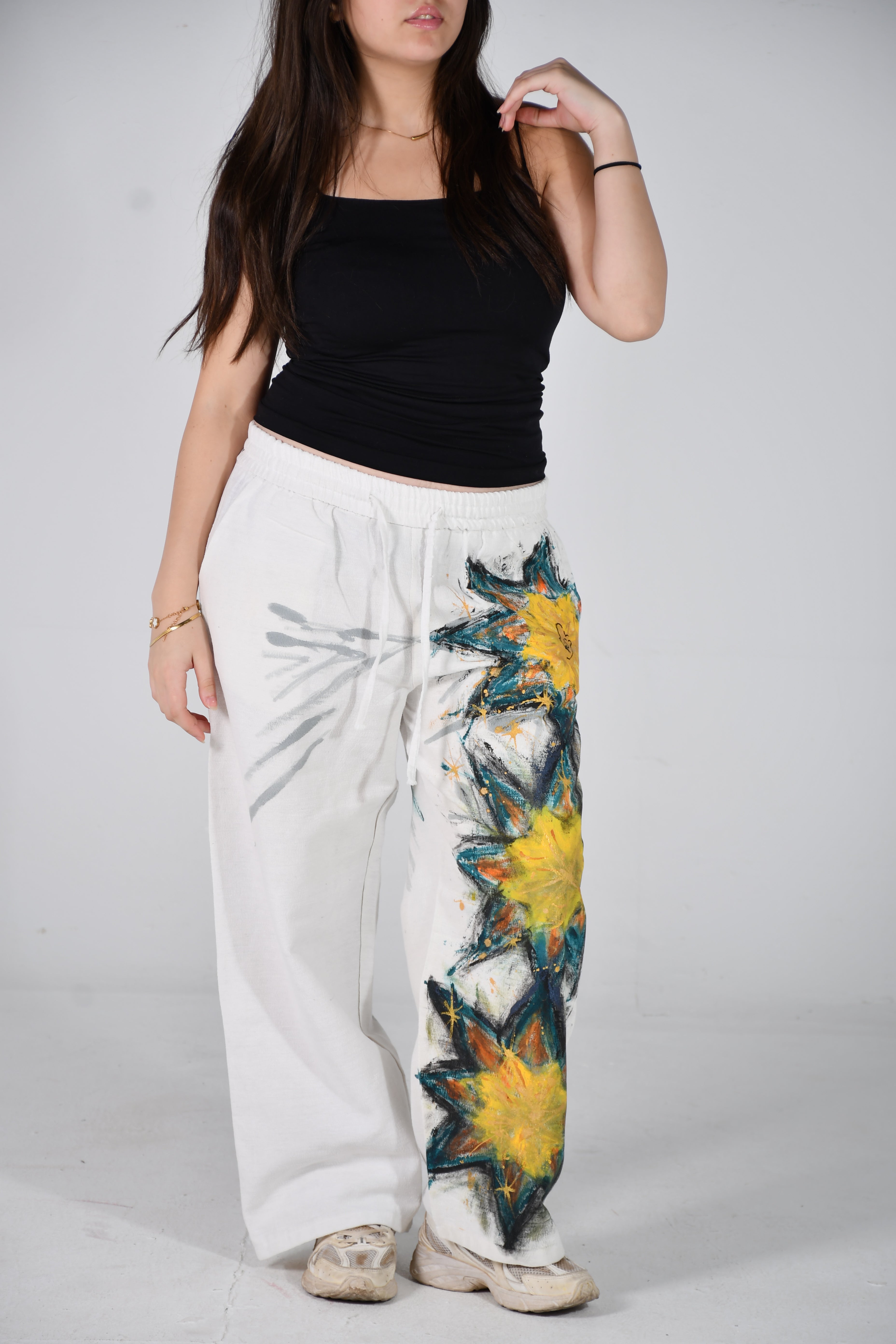 Star winter lounge white pants