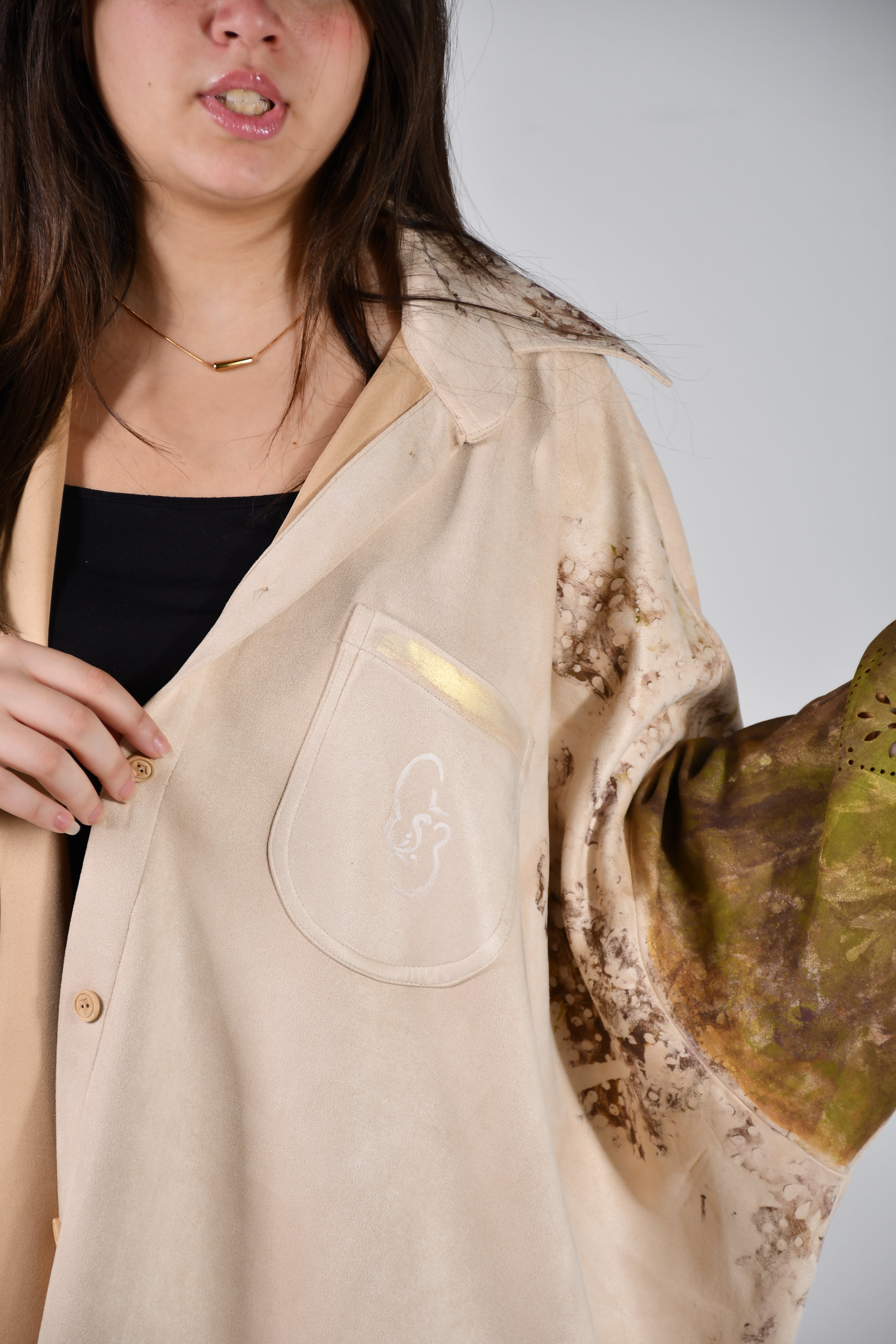 suede oversized shirt