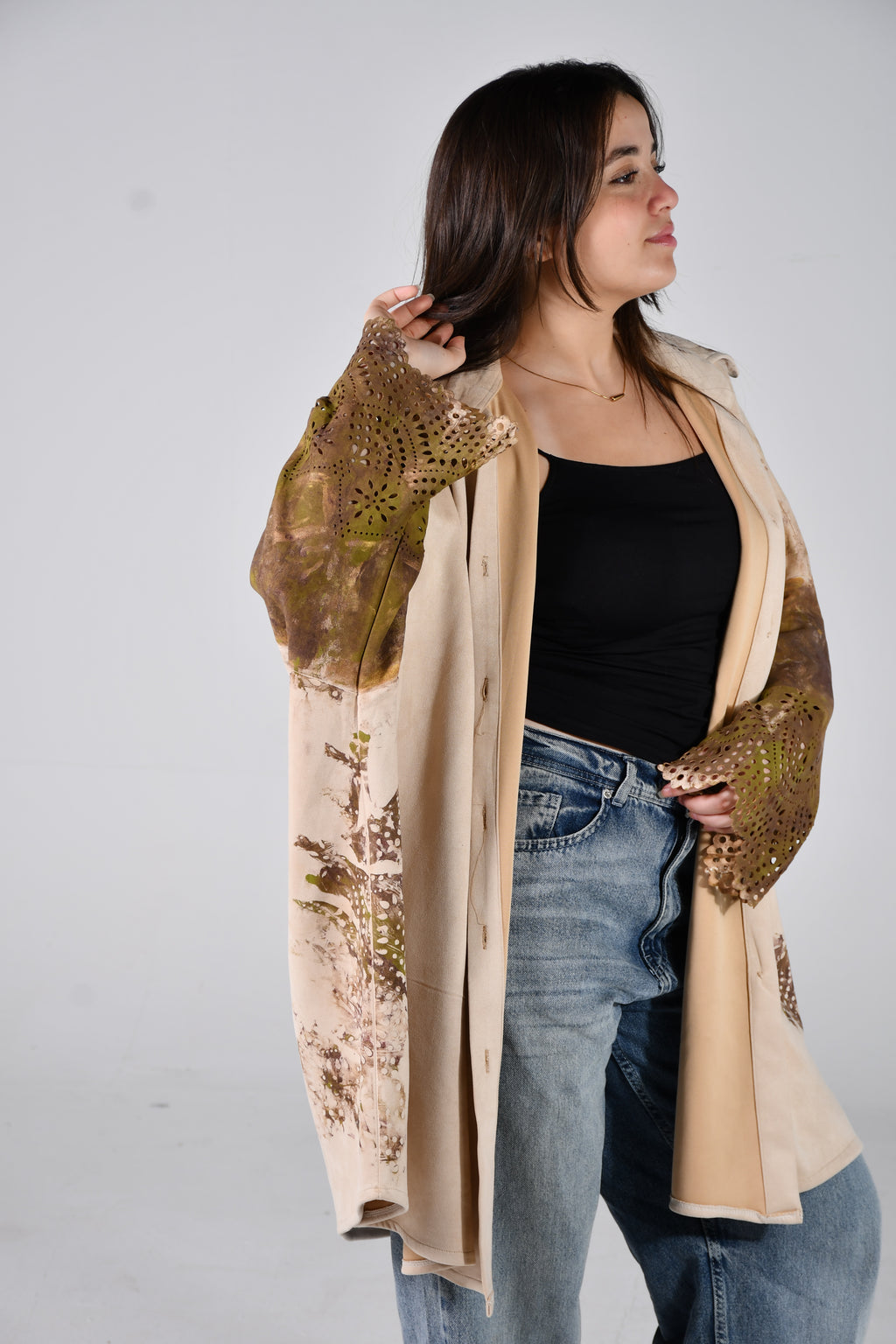 suede oversized shirt