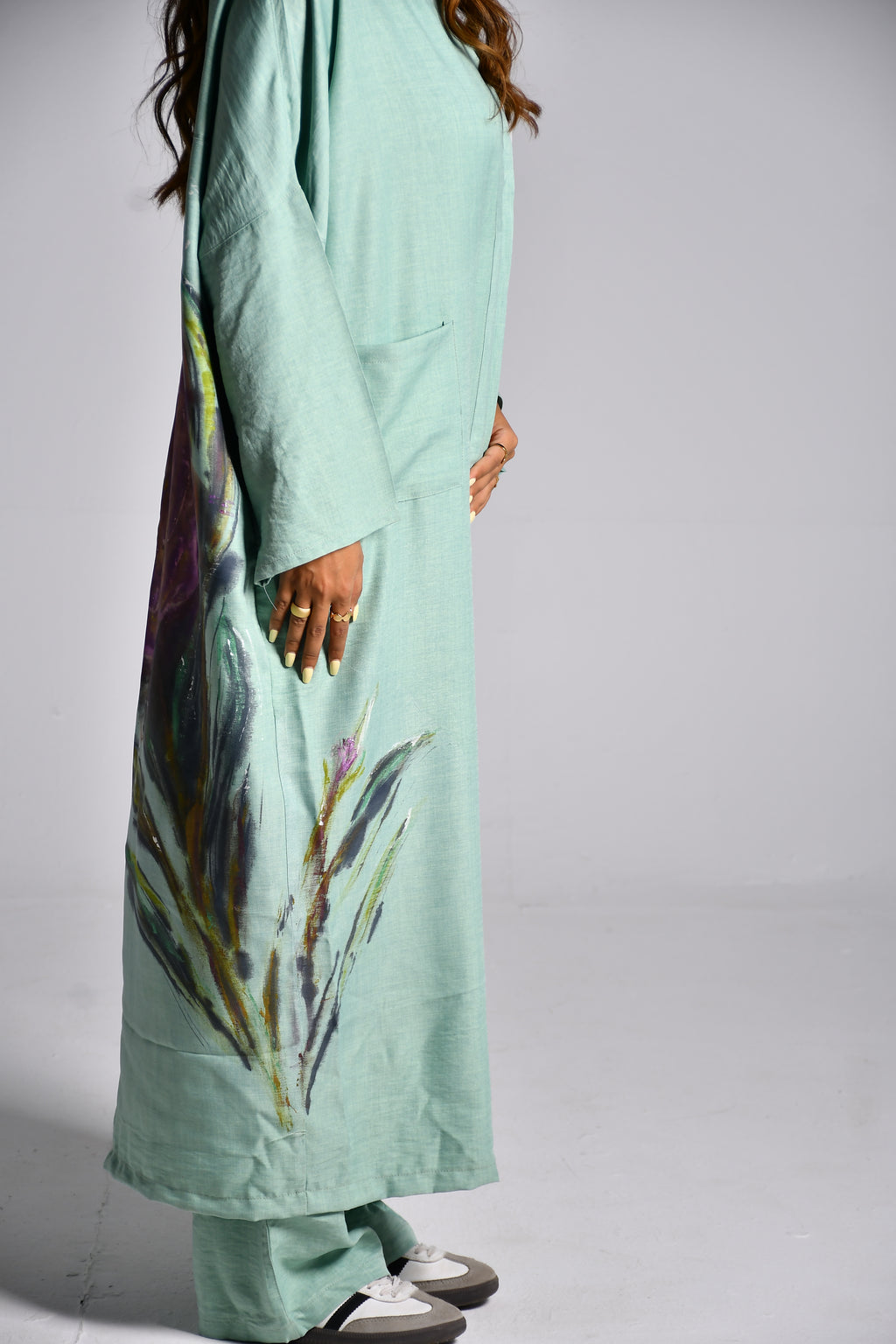 Green linen set