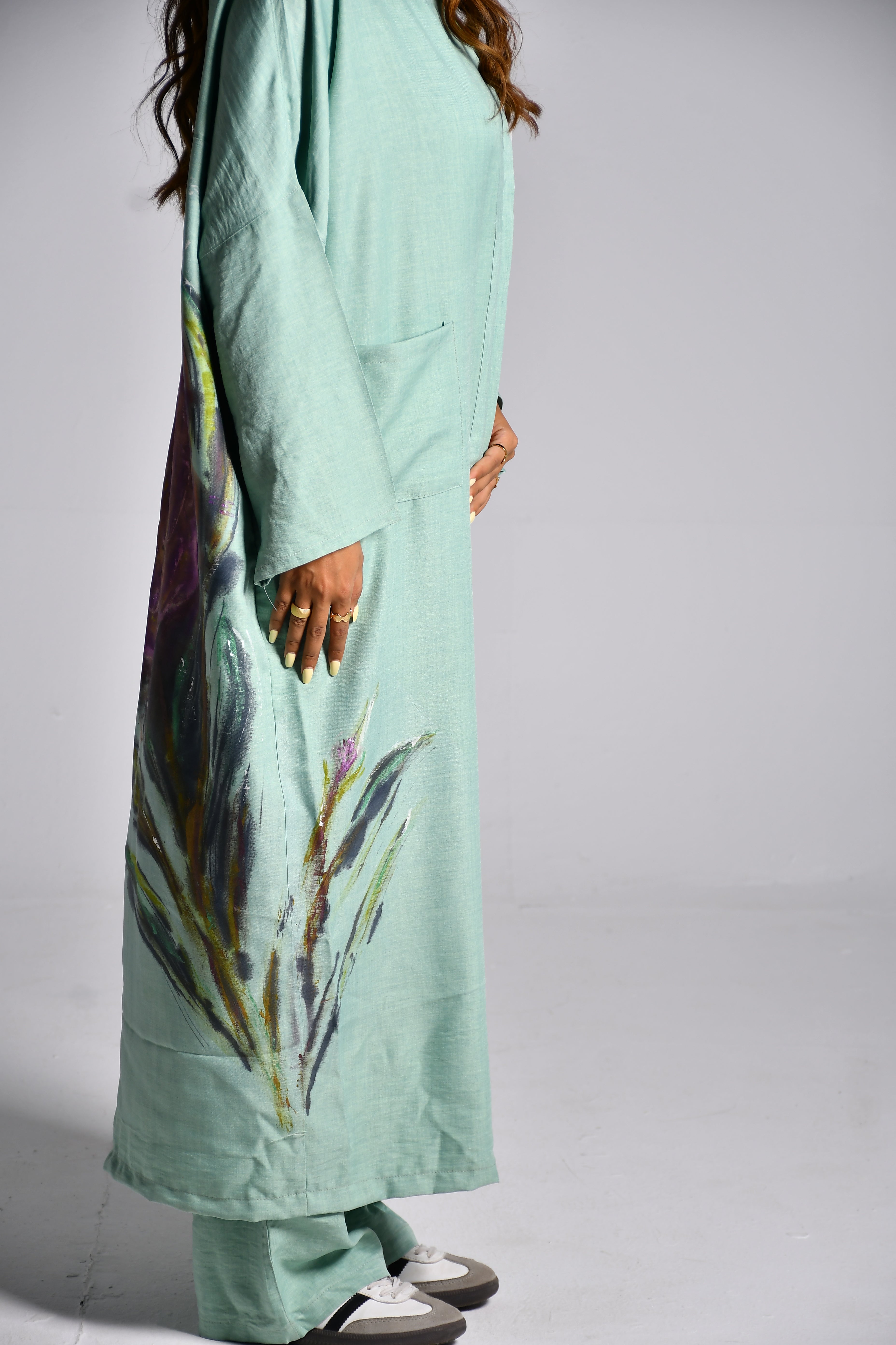 Green linen set
