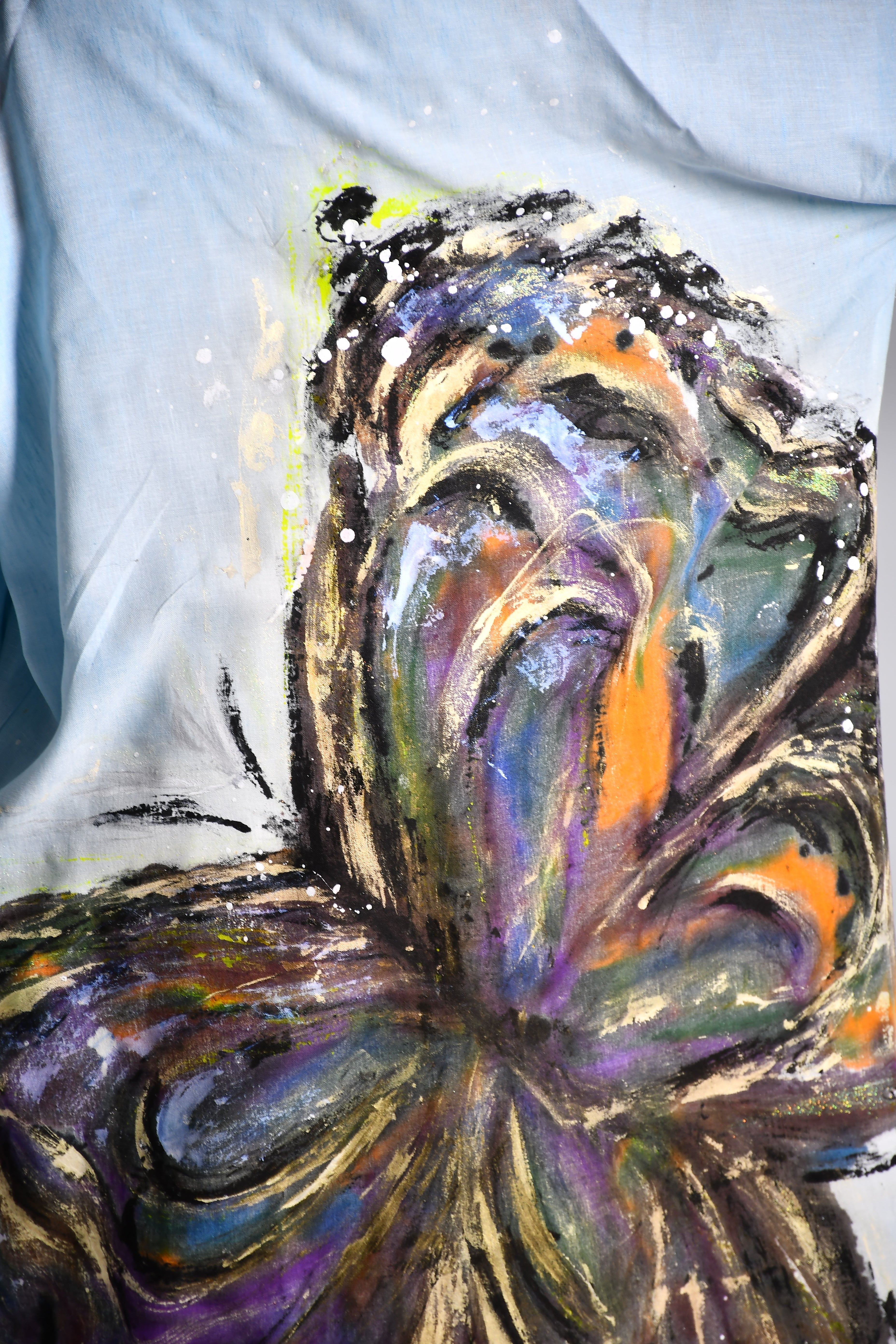 Blue butterfly linen set