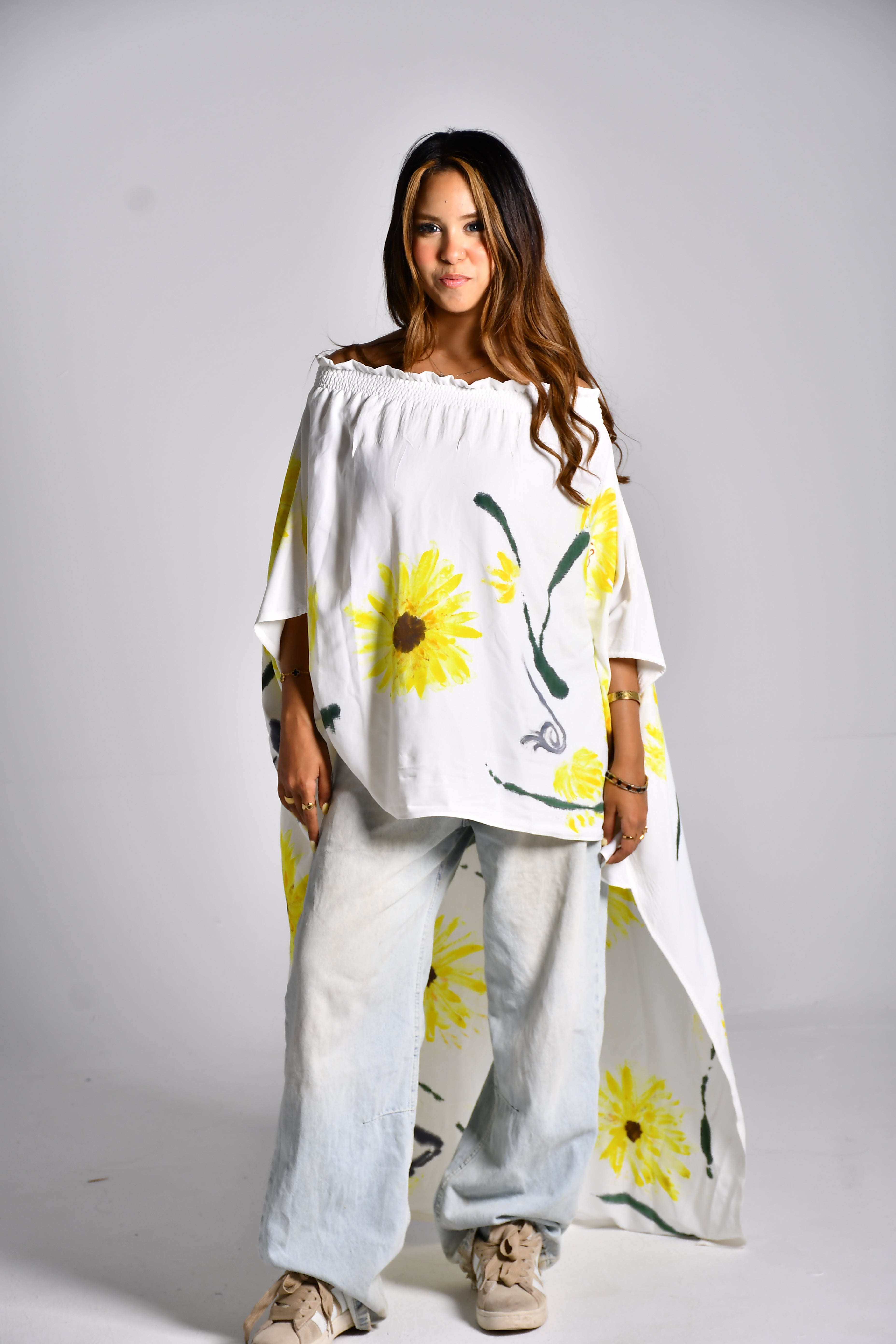 High-low summer sunflower top