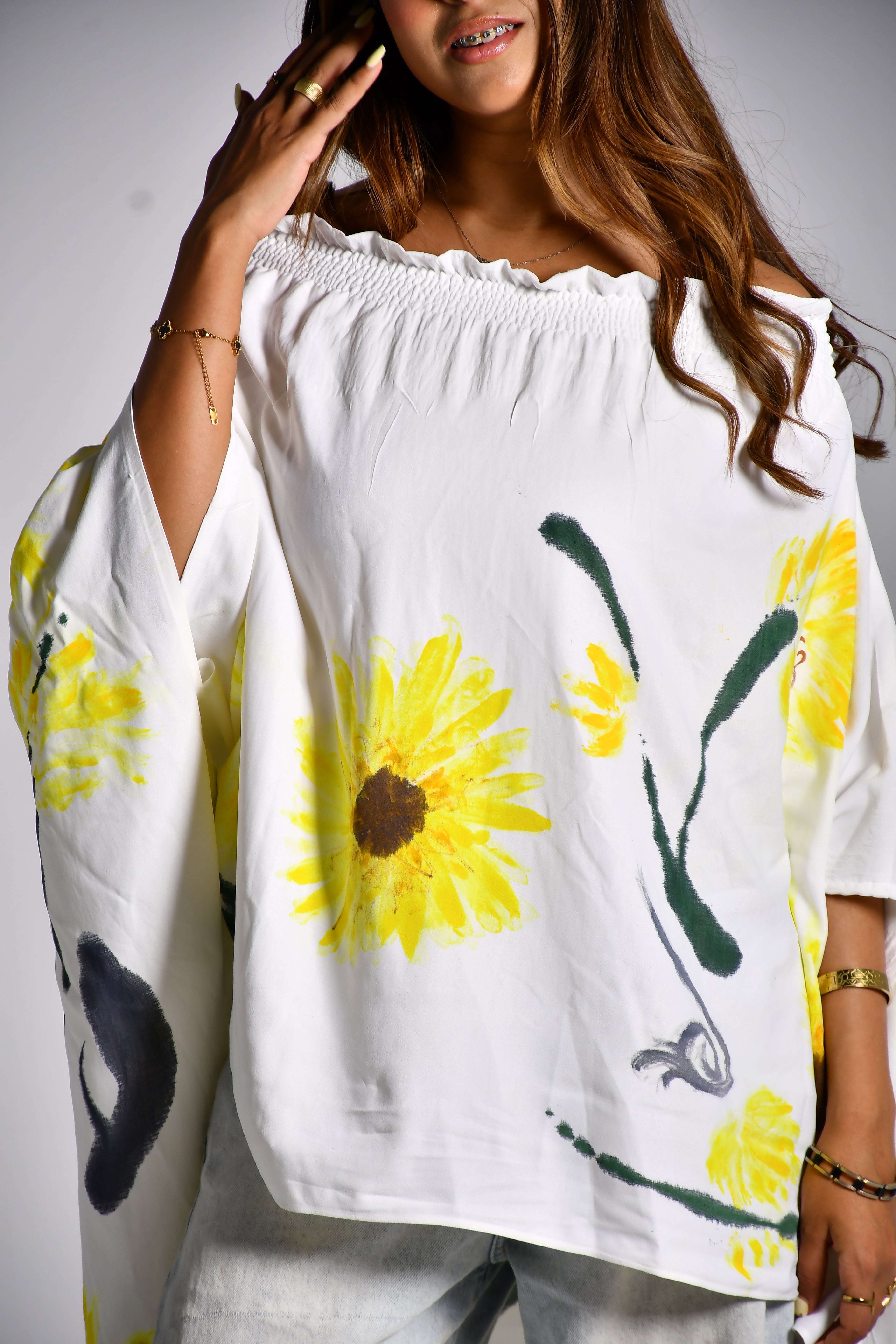 High-low summer sunflower top