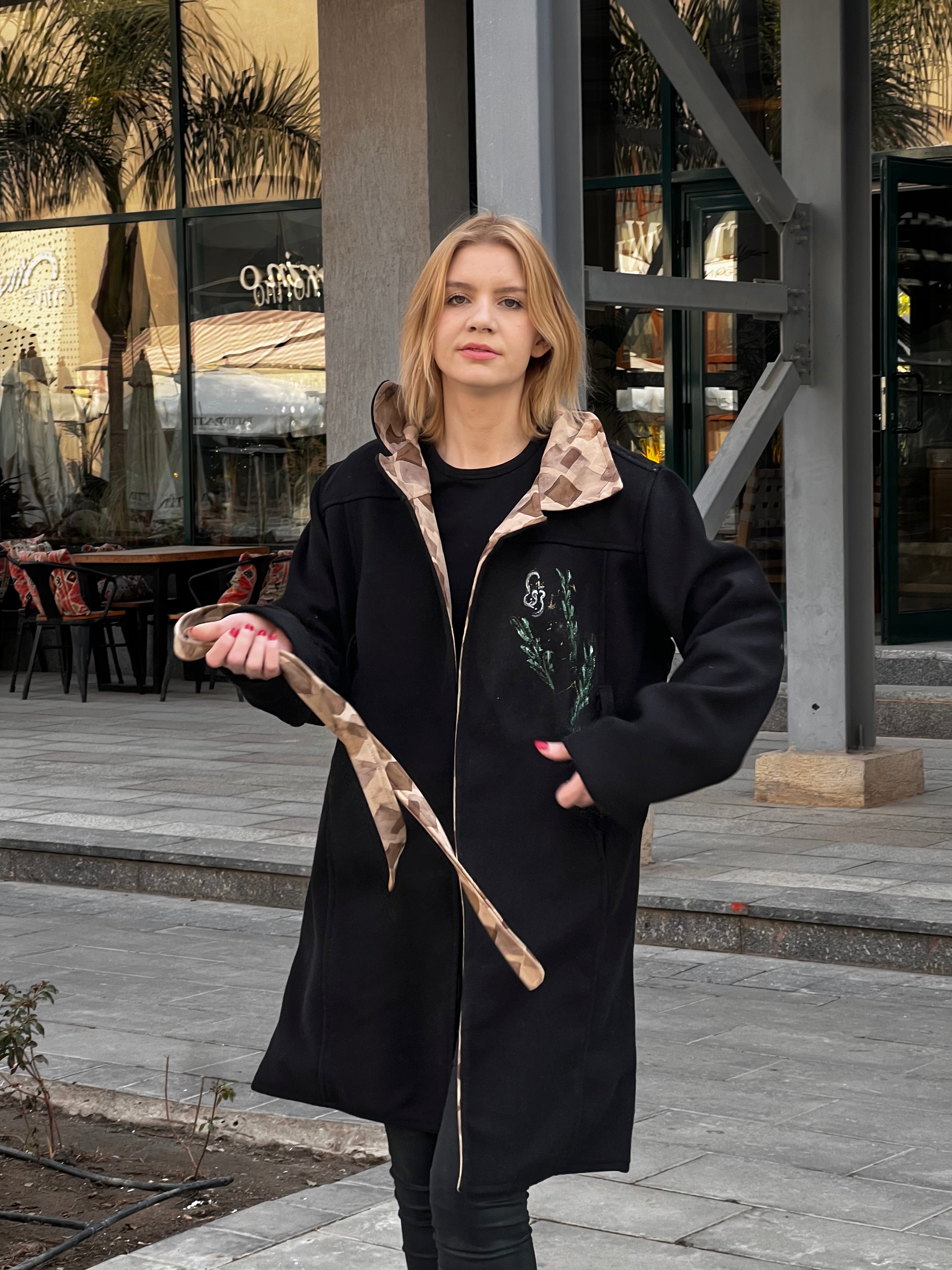 Crescent double-face coat